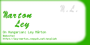 marton ley business card